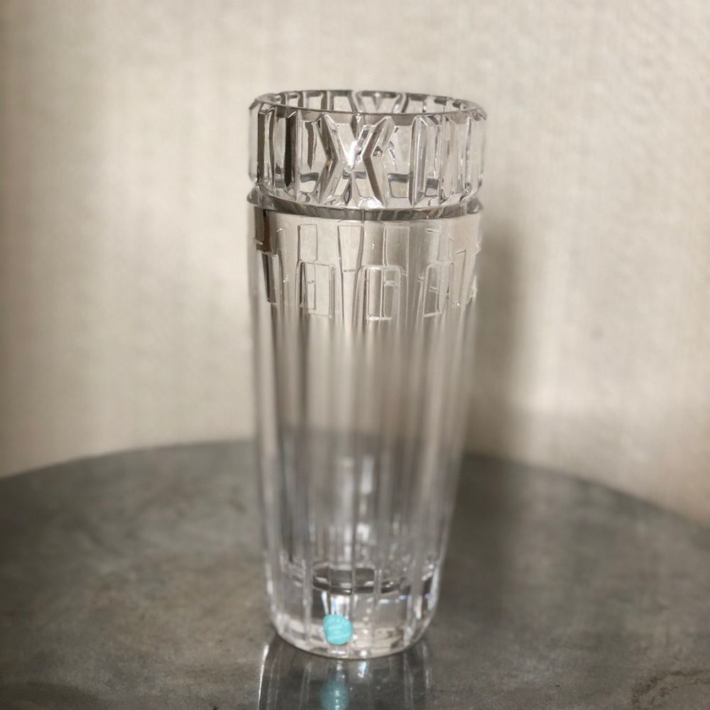 Tiffany & Co rock cut crystal vase